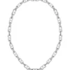 Polished and brushed chain necklace