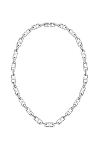 Polished and brushed chain necklace