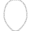 Polished and brushed chain necklace