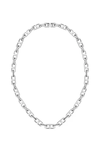 Polished and brushed chain necklace