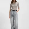 Polo-collar knit sweater in a wool blend
