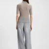 Polo-collar knit sweater in a wool blend