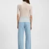 Polo-collar knit sweater in a wool blend