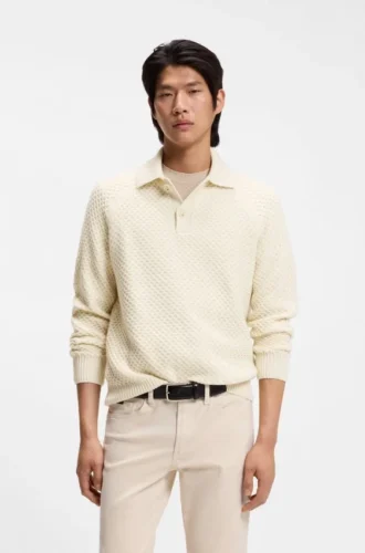Polo-collar sweater in cashmere