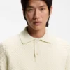 Polo-collar sweater in cashmere