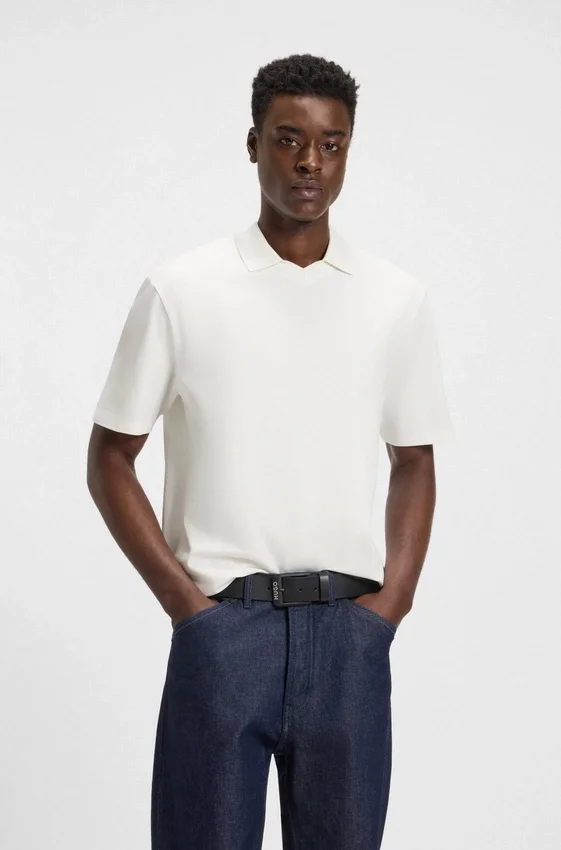 Polo shirt in mercerised stretch-cotton piqué Polo shirt in mercerised stretch-cotton piqué