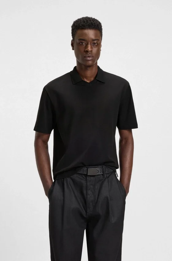 Polo shirt in mercerised stretch-cotton piqué Polo shirt in mercerised stretch-cotton piqué