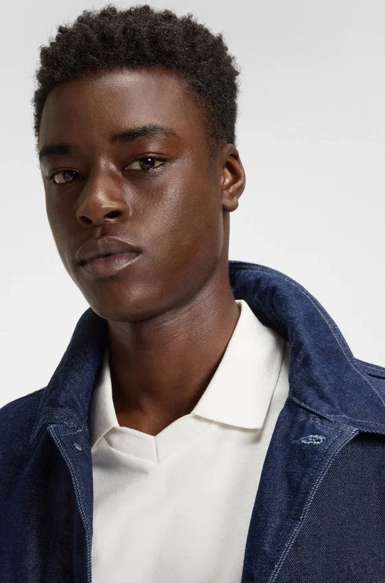 Polo shirt in mercerised stretch-cotton piqué Polo shirt in mercerised stretch-cotton piqué