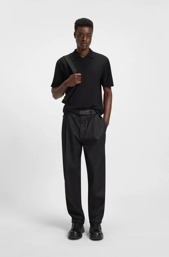 Polo shirt in mercerised stretch-cotton piqué Polo shirt in mercerised stretch-cotton piqué