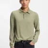 Polo sweater in wool, silk and cashmere