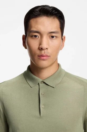 Polo sweater in wool, silk and cashmere