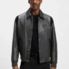 Porsche x BOSS leather jacket with contrast details Porsche x BOSS leather jacket with contrast details
