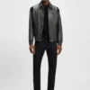 Porsche x BOSS leather jacket with contrast details Porsche x BOSS leather jacket with contrast details