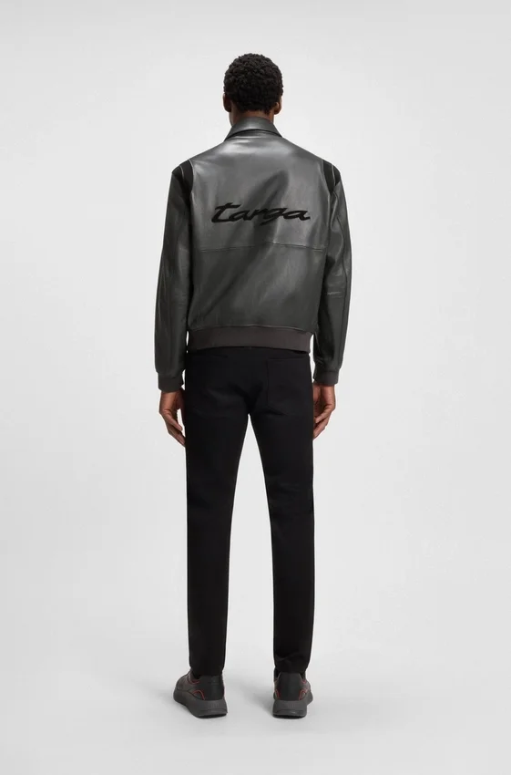 Porsche x BOSS leather jacket with contrast details Porsche x BOSS leather jacket with contrast details