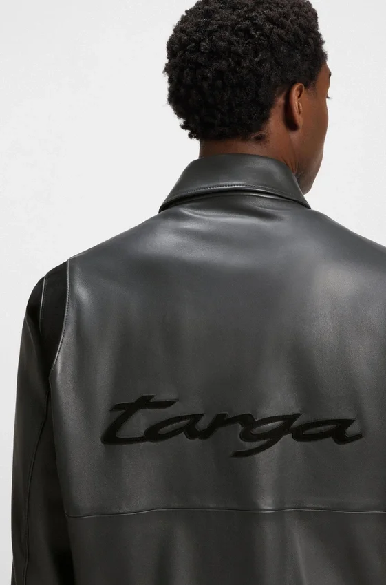 Porsche x BOSS leather jacket with contrast details Porsche x BOSS leather jacket with contrast details