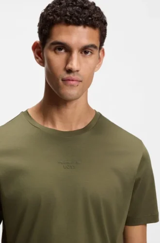 Porsche x BOSS mercerized-cotton T-shirt with rear graphics