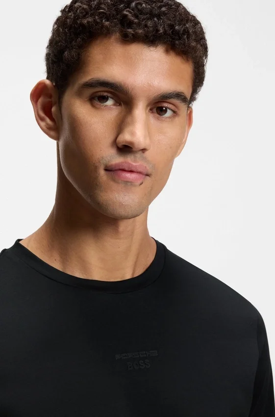 Porsche x BOSS mercerized-cotton T-shirt with rear graphics Porsche x BOSS mercerized-cotton T-shirt with rear graphics