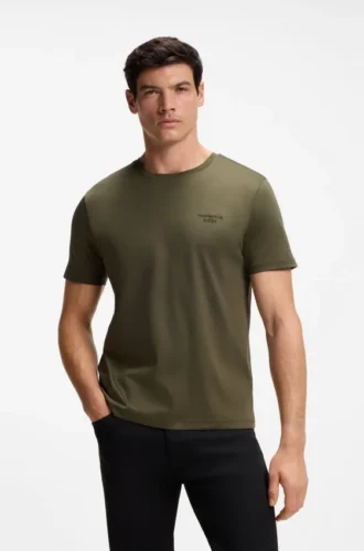 Porsche x BOSS mercerized-cotton T-shirt with reflective branding