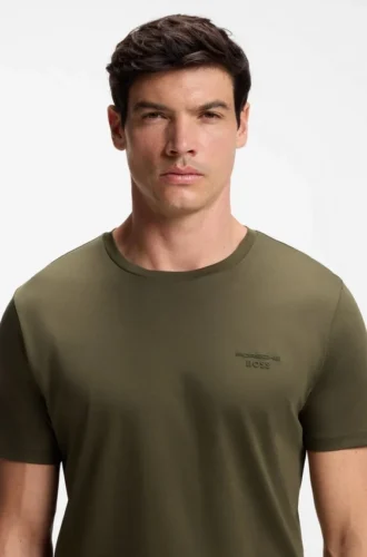 Porsche x BOSS mercerized-cotton T-shirt with reflective branding