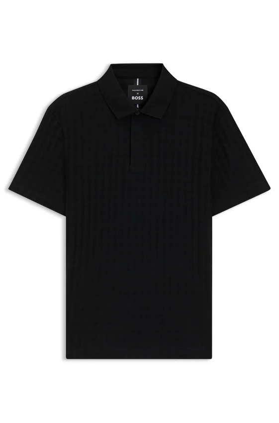 Porsche x BOSS polo shirt in houndstooth mercerised cotton Porsche x BOSS polo shirt in houndstooth mercerised cotton