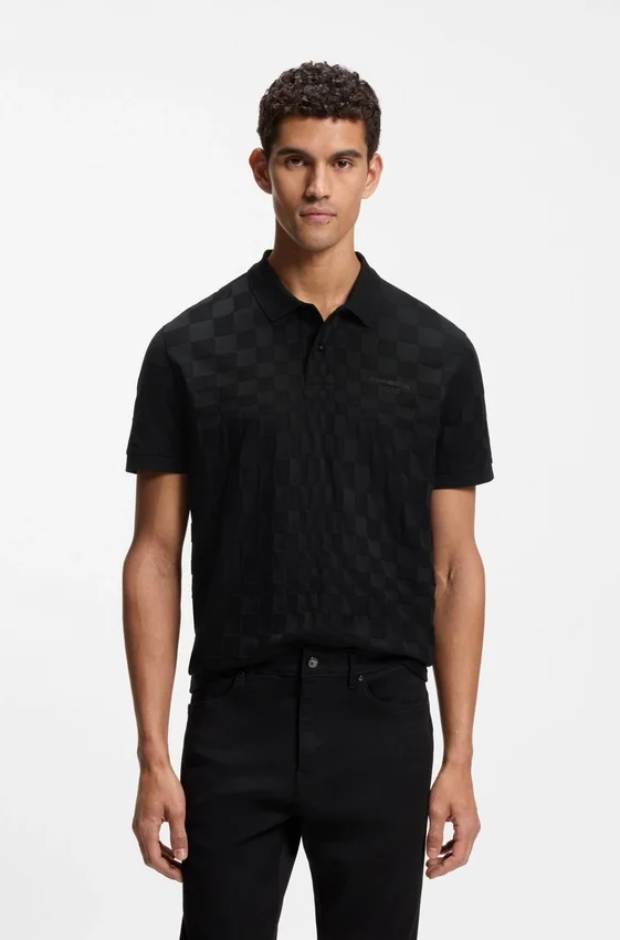Porsche x BOSS polo shirt in jacquard-patterned cotton Porsche x BOSS polo shirt in jacquard-patterned cotton