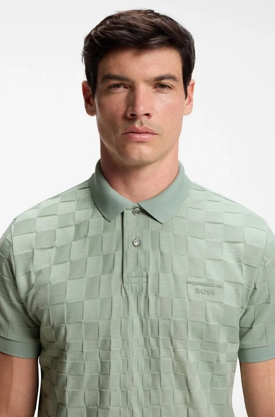 Porsche x BOSS polo shirt in jacquard-patterned cotton Porsche x BOSS polo shirt in jacquard-patterned cotton