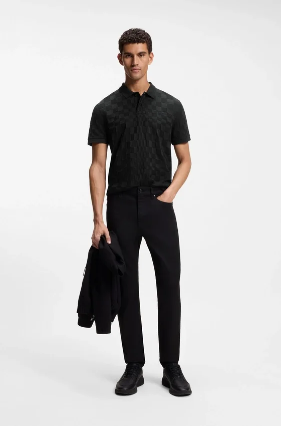 Porsche x BOSS polo shirt in jacquard-patterned cotton Porsche x BOSS polo shirt in jacquard-patterned cotton