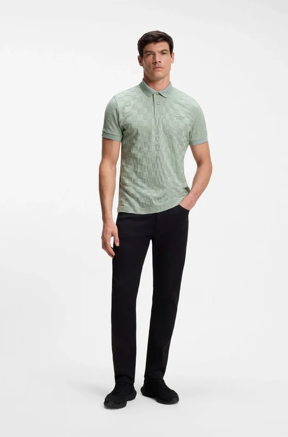 Porsche x BOSS polo shirt in jacquard-patterned cotton Porsche x BOSS polo shirt in jacquard-patterned cotton