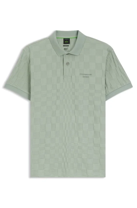 Porsche x BOSS polo shirt in jacquard-patterned cotton Porsche x BOSS polo shirt in jacquard-patterned cotton