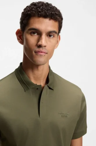 Porsche x BOSS polo shirt in mercerized cotton