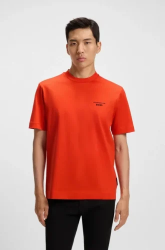 Porsche x BOSS Targa-artwork T-shirt in mercerised cotton