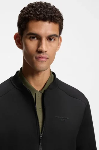 Porsche x BOSS zipper-up sweatshirt with embossed artwork Porsche x BOSS zipper-up sweatshirt with embossed artwork