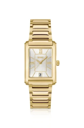 Principle gold-tone watch with silver-white dial