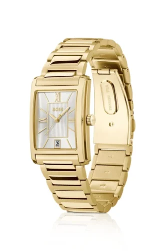 Principle gold-tone watch with silver-white dial