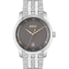PRINCIPLE Link-bracelet watch with gray patterned dial