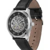 PRINCIPLE SKELETON Leather-strap watch with skeleton Japanese automatic movement