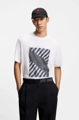 Printed-artwork T-shirt in cotton jersey