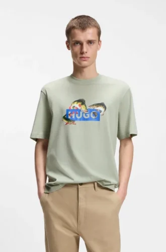 Printed-artwork T-shirt in cotton jersey