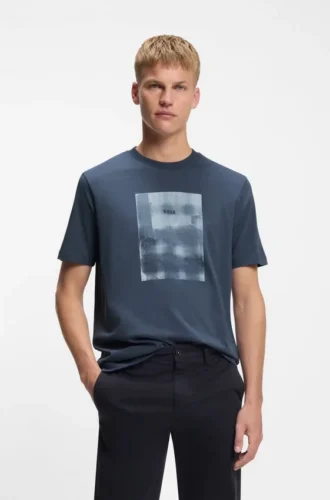 Printed-artwork T-shirt in cotton jersey