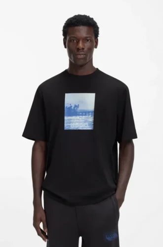 Printed-artwork T-shirt in cotton jersey