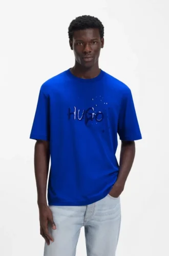 Printed-artwork T-shirt in cotton jersey