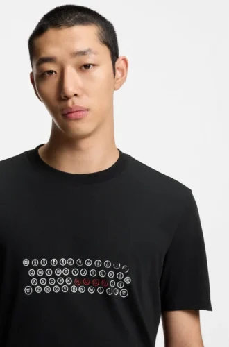Printed-artwork T-shirt in cotton jersey