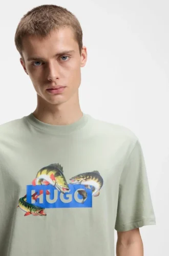 Printed-artwork T-shirt in cotton jersey
