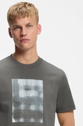 Printed-artwork T-shirt in cotton jersey