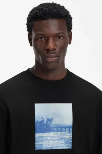 Printed-artwork T-shirt in cotton jersey