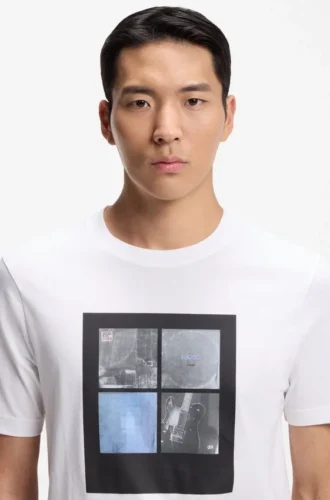 Printed-artwork T-shirt in cotton jersey