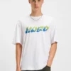 Printed-artwork T-shirt in cotton terry
