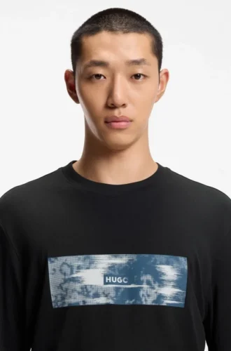 Printed-artwork T-shirt in cotton terry