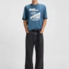 Printed-artwork T-shirt in cotton terry