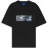 Printed-artwork T-shirt in cotton terry